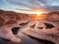 犹他州格兰峡谷国家公园震撼日落美景